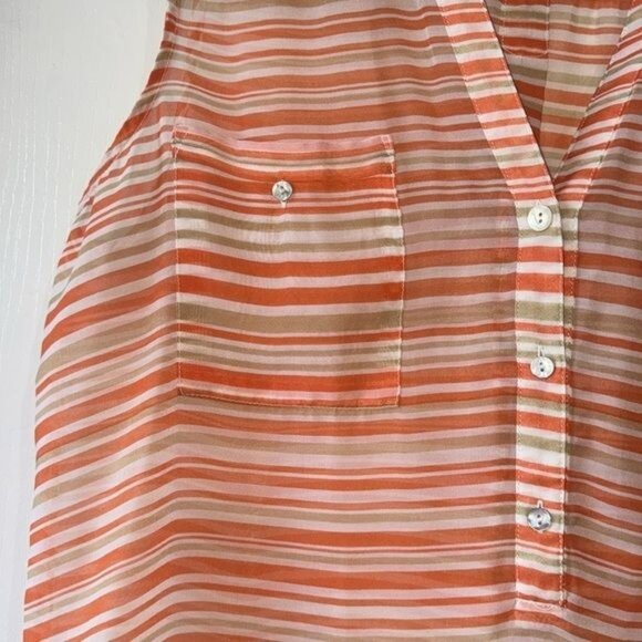 Apt. 9 Womens Sleeveless Striped Button-Front Blouse - Picture 4 of 9